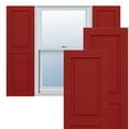 thumbnail image 1 of Ekena Millwork 12"W x 74"H True Fit PVC Two Equal Raised Panel Shutters, Fire Red (Per Pair - Hardware Not Included), 1 of 10