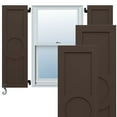 thumbnail image 1 of Ekena Millwork 12"W x 75"H EnduraCore Composite Center Circle Arts & Crafts Shutters, Raisin Brown (Per Pair - Hardware Not Included), 1 of 5