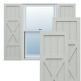 thumbnail image 1 of Ekena Millwork 12"W x 75"H True Fit PVC Center X-Board Farmhouse Fixed Mount Shutters, Hailstorm Gray (Per Pair - Hardware Not Included), 1 of 7