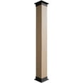 thumbnail image 1 of Ekena Millwork 12"W x 8'H Rough Cedar Endurathane Faux Wood Non-Tapered Square Column Wrap w/ Faux Iron Capital & Base, 1 of 16