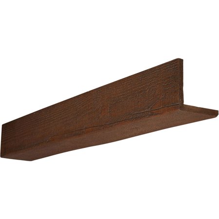 Ekena Millwork 12"W x 8"H x 14'L 2-Sided (L-beam) Rough Sawn Endurathane Faux Wood Ceiling Beam, Natural Pecan
