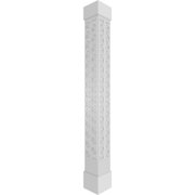 Ekena Millwork 12"W x 9'H Craftsman Classic Square Non-Tapered Hampton Fretwork Column w/ Standard Capital & Standard Base