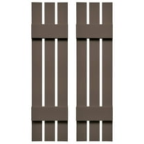Ekena Millwork 12 in. W x 32 in. H Builders Edge, TailorMade Three Board Spaced (2 Batten), Board-n-Batten Shutters, Includes Matching Installation Spikes (Per Pair), 385 - French Roast