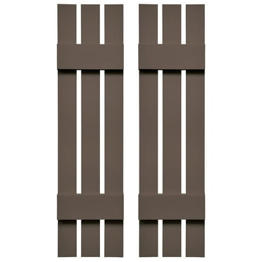 Ekena Millwork 12 in. W x 32 in. H Builders Edge, TailorMade Three Board Spaced (2 Batten), Board-n-Batten Shutters, Includes Matching Installation Spikes (Per Pair), 385 - French Roast
