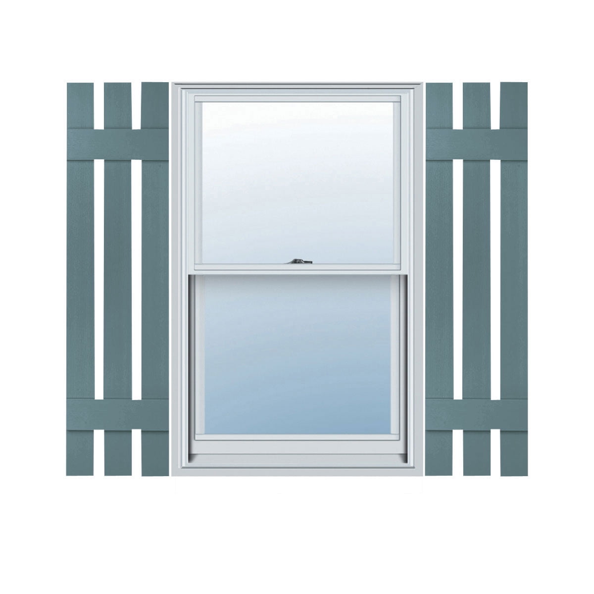 Wedgewood Blue 35" Vinyl Board-n-Batten Shutters with Hardware