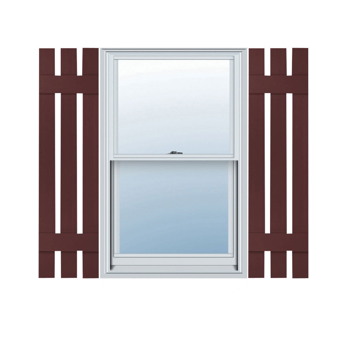 Ekena Millwork 12 in. W x 36 in. H Builders Edge, TailorMade Three Board Spaced (2 Batten), Board-n-Batten Shutters, Includes Matching Installation Spikes (Per Pair), 167 - Bordeaux