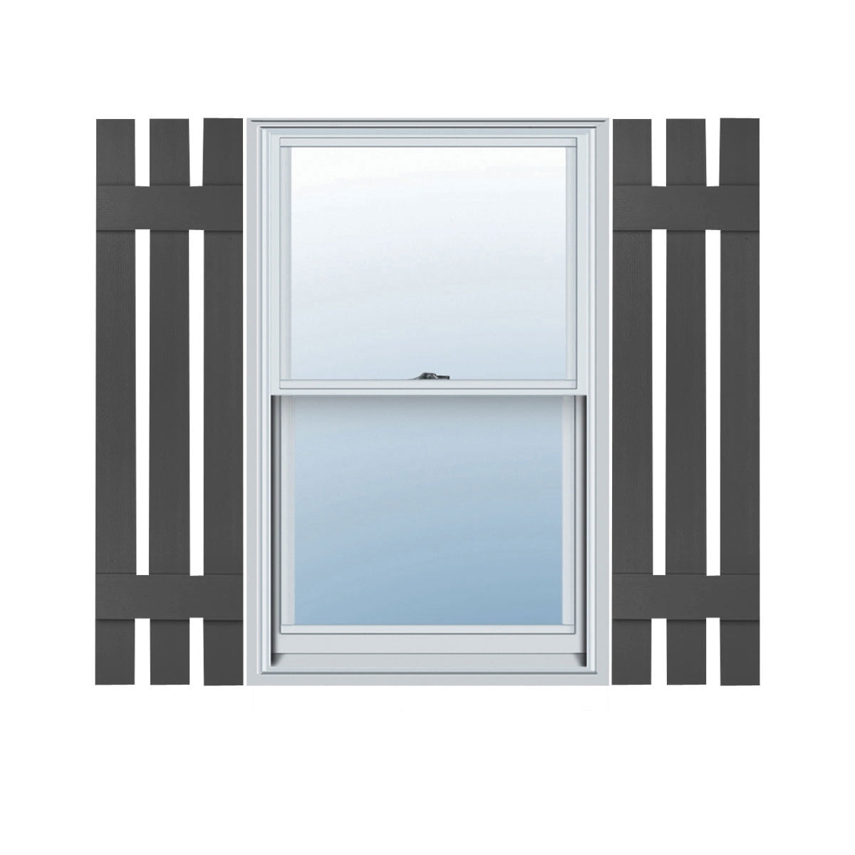 Tuxedo Grey Vinyl Board-n-Batten Shutters, 12"W x 43"H