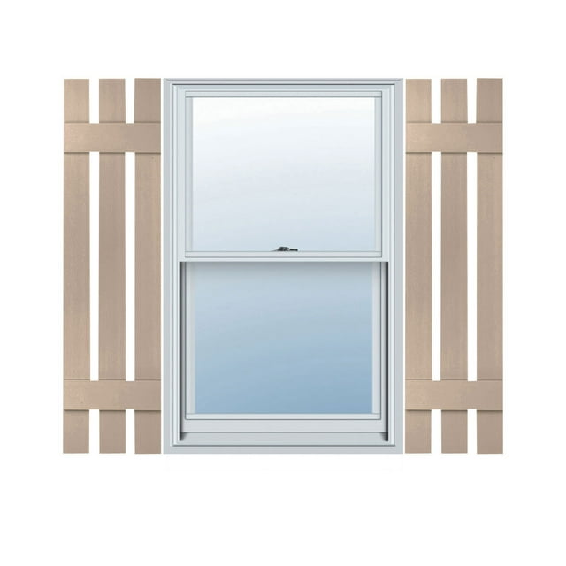 Ekena Millwork 12 in. W x 52 in. H Builders Edge, TailorMade Three Board Spaced (2 Batten), Board-n-Batten Shutters, Includes Matching Installation Spikes (Per Pair), 023 - Wicker