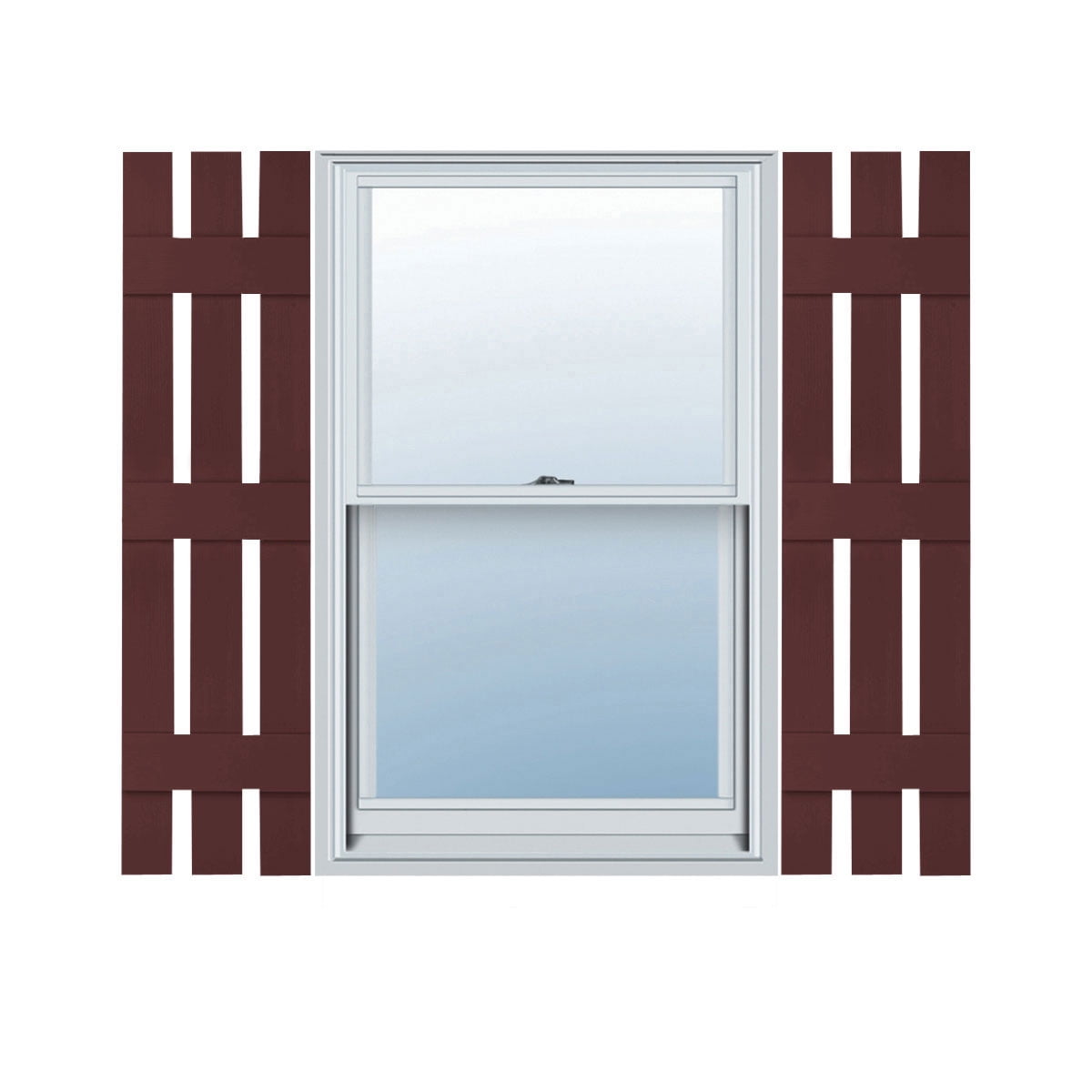 Bordeaux Vinyl Board and Batten Decorative Shutters, 12"W x 58"H