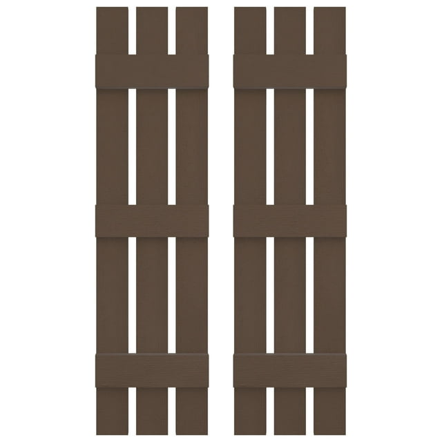 Ekena Millwork 12 in. W x 60 in. H Builders Edge, TailorMade Three Board Spaced (3 Batten), Board-n-Batten Shutters, Includes Matching Installation Spikes (Per Pair), 385 - French Roast