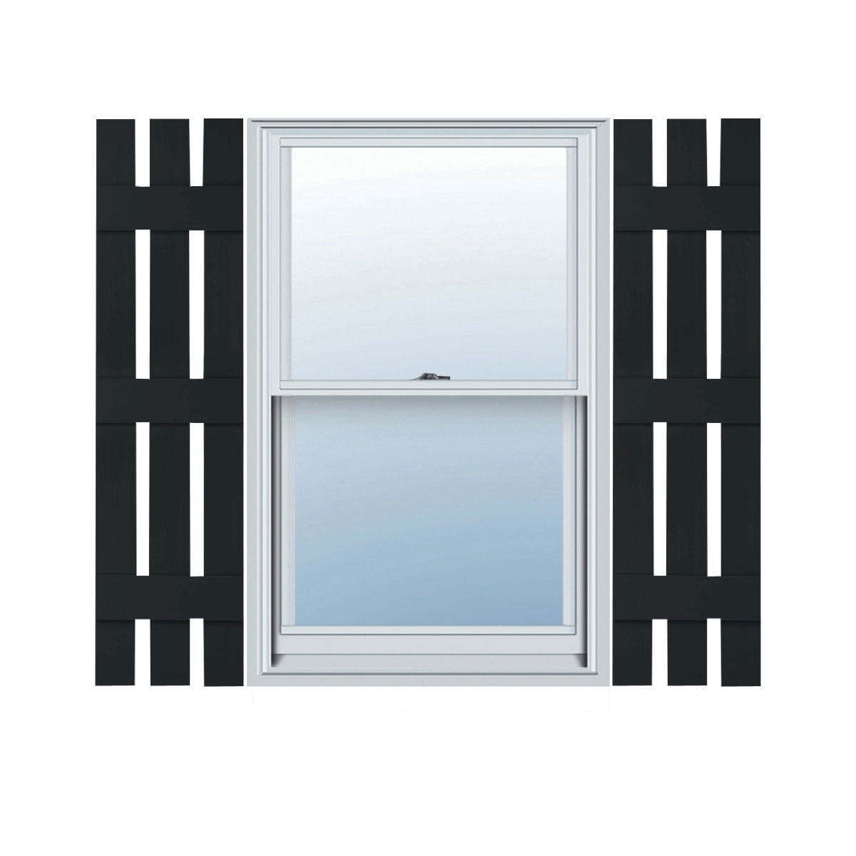 Black Vinyl Board-n-Batten Shutters, 12"W x 67"H
