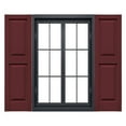 thumbnail image 1 of Ekena Millwork 12 in. W x 75 in. H Builders Edge, Standard Two Equal Panels, Raised Panel Shutters, Includes Matching Installation Spikes (Per Pair), 078 - Wineberry, 1 of 5