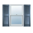 thumbnail image 1 of Ekena Millwork 12" x 55" Builders Choice Vinyl Straight Top Open Louver Window Shutters, w/Shutter Spikes & Screws (Per Pair), Blue, 1 of 20
