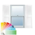 thumbnail image 1 of Ekena Millwork 12" x 55" Builders Choice Vinyl Straight Top Open Louver Window Shutters, w/Shutter Spikes & Screws (Per Pair), Paintable, 1 of 20