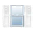 thumbnail image 1 of Ekena Millwork 12" x 67" Builders Choice Vinyl Straight Top Open Louver Window Shutters, w/Shutter Spikes & Screws (Per Pair), White, 1 of 20