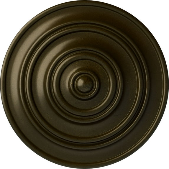 Ekena Millwork 13 1/4"OD x 1/2"P Classic Ceiling Medallion (Fits Canopies up to 4 1/8"), Hand-Painted Green Gold