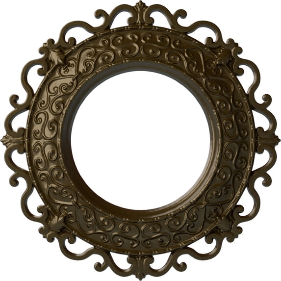 Ekena Millwork 13 1/4"OD x 6 5/8"ID x 1 1/8"P Orrington Ceiling Medallion (Fits Canopies up to 6 5/8"), Hand-Painted Brass