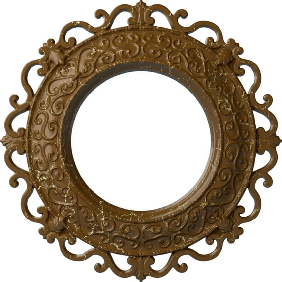 Ekena Millwork 13 1/4"OD x 6 5/8"ID x 1 1/8"P Orrington Ceiling Medallion (Fits Canopies up to 6 5/8"), Hand-Painted Smokey Topaz Crackle
