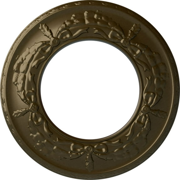 Ekena Millwork 13 1/4"OD x 7 1/8"ID x 7/8"P Salem Ceiling Medallion (Fits Canopies up to 7 1/8"), Hand-Painted Brass
