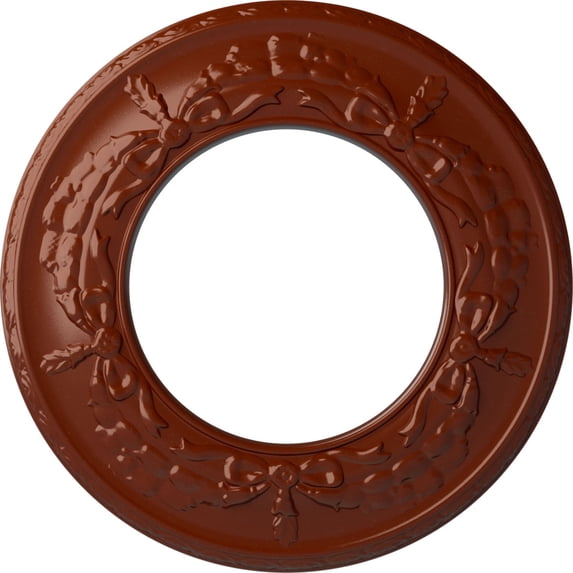Ekena Millwork 13 1/4"OD x 7 1/8"ID x 7/8"P Salem Ceiling Medallion (Fits Canopies up to 7 1/8"), Hand-Painted Firebrick