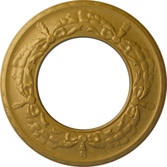 Ekena Millwork 13 1/4"OD x 7 1/8"ID x 7/8"P Salem Ceiling Medallion (Fits Canopies up to 7 1/8"), Hand-Painted Pharaohs Gold