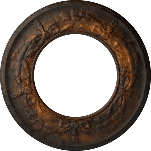 Ekena Millwork 13 1/4"OD x 7 1/8"ID x 7/8"P Salem Ceiling Medallion (Fits Canopies up to 7 1/8"), Hand-Painted Rust