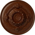 thumbnail image 1 of Ekena Millwork 13 3/4"OD x 1"P Monique Ceiling Medallion (Fits Canopies up to 3 3/4"), Hand-Painted Burnished Mahogany Crackle, 1 of 6