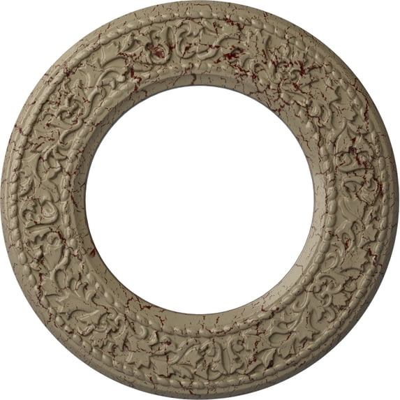 Ekena Millwork 13 3/8"OD x 7 1/2"ID x 3/4"P Blackthorn Ceiling Medallion (Fits Canopies up to 7 1/2"), Hand-Painted Gobi Desert Crackle