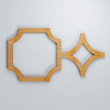 Ekena Millwork 13 3/8"W x 7 3/8"H x 3/8"T Extra Small Anderson Decorative Fretwork Wood Wall Panels, Alder