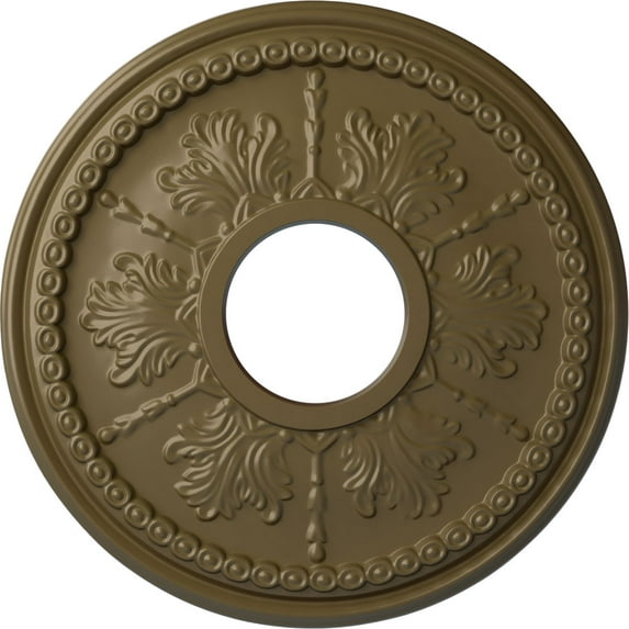 Ekena Millwork 13 7/8"OD x 3 3/4"ID x 1 1/4"P Tirana Ceiling Medallion (Fits Canopies up to 4 3/4"), Hand-Painted Mississippi Mud