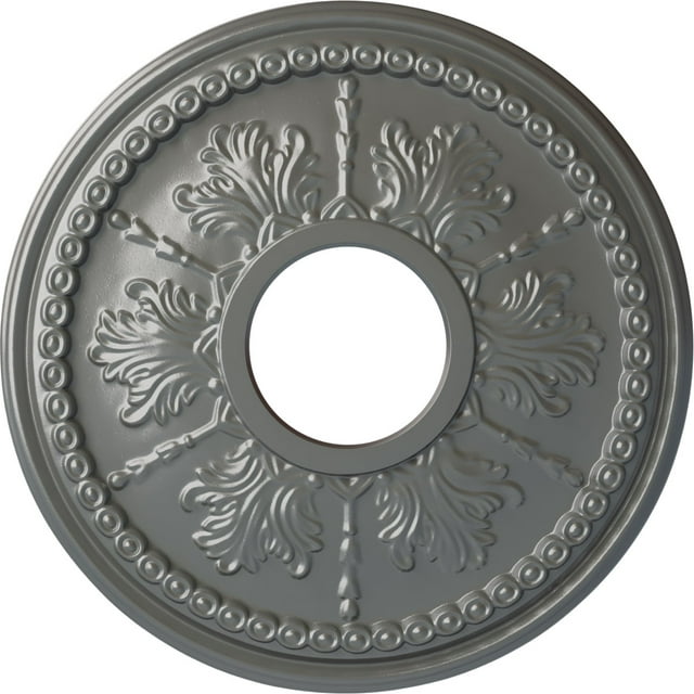 Ekena Millwork 13 7/8"OD x 3 3/4"ID x 1 1/4"P Tirana Ceiling Medallion (Fits Canopies up to 4 3/4"), Hand-Painted Silver