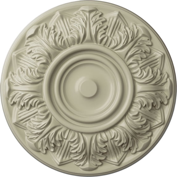 Ekena Millwork 13"OD x 1 3/8"P Whitman Ceiling Medallion (For Canopies up to 3 3/4"), Hand-Painted Clear Yellow