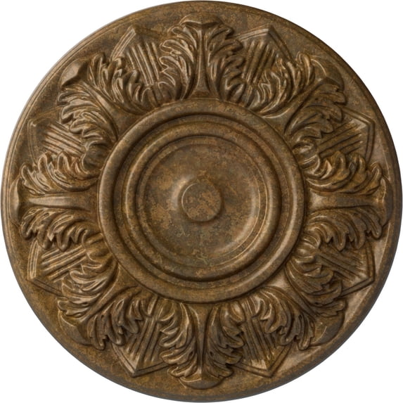 Ekena Millwork 13"OD x 1 3/8"P Whitman Ceiling Medallion (For Canopies up to 3 3/4"), Hand-Painted Rubbed Bronze