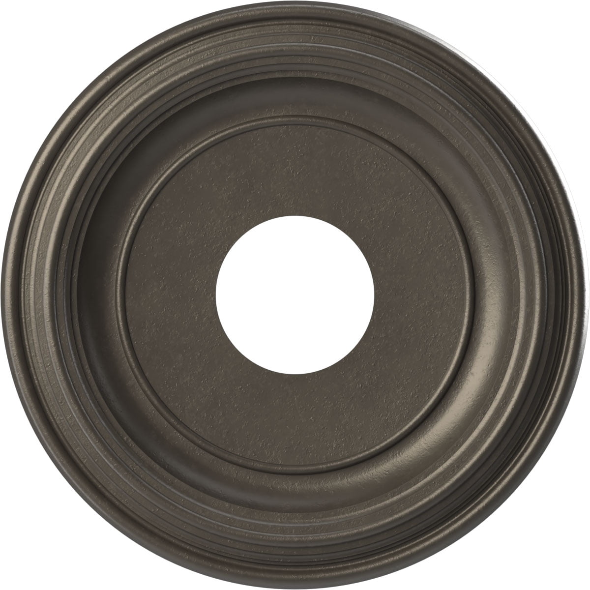 13" Aged Metallic Weathered Steel Traditional PVC Ceiling Medallion