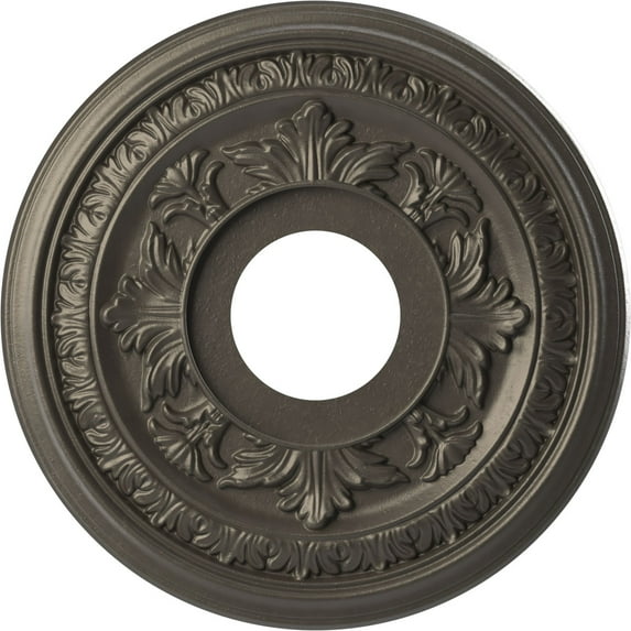 Ekena Millwork 13"OD x 3 1/2"ID x 3/4"P Baltimore Thermoformed PVC Ceiling Medallion (Fits Canopies up to 5 1/4"), Universal Aged Metallic Weathered Steel