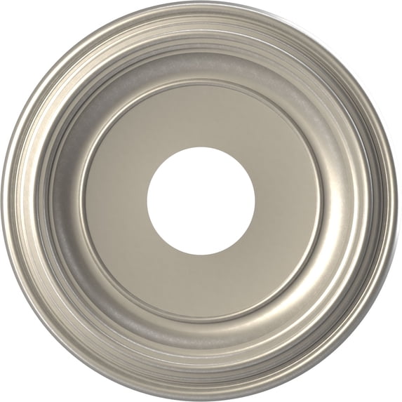 Ekena Millwork 13"OD x 3 1/2"ID x 1 1/4"P Traditional Thermoformed PVC Ceiling Medallion (Fits Canopies up to 7 1/2"), Bright Coat Aluminum