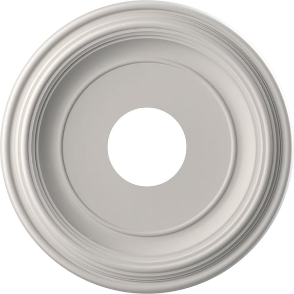 Ekena Millwork 13"OD x 3 1/2"ID x 1 1/4"P Traditional Thermoformed PVC Ceiling Medallion (Fits Canopies up to 7 1/2"), UltraCover Satin Blossom White