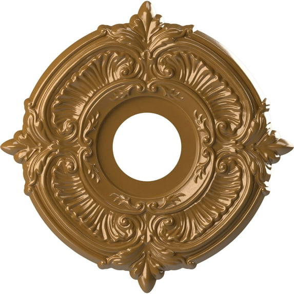 Ekena Millwork 13"OD x 3 1/2"ID x 3/4"P Attica Thermoformed PVC Ceiling Medallion (Fits Canopies up to 5"), Universal Aged Metallic Vintage Gold
