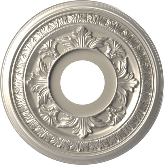 Ekena Millwork 13"OD x 3 1/2"ID x 3/4"P Baltimore Thermoformed PVC Ceiling Medallion (Fits Canopies up to 5 1/4"), Bright Coat Aluminum