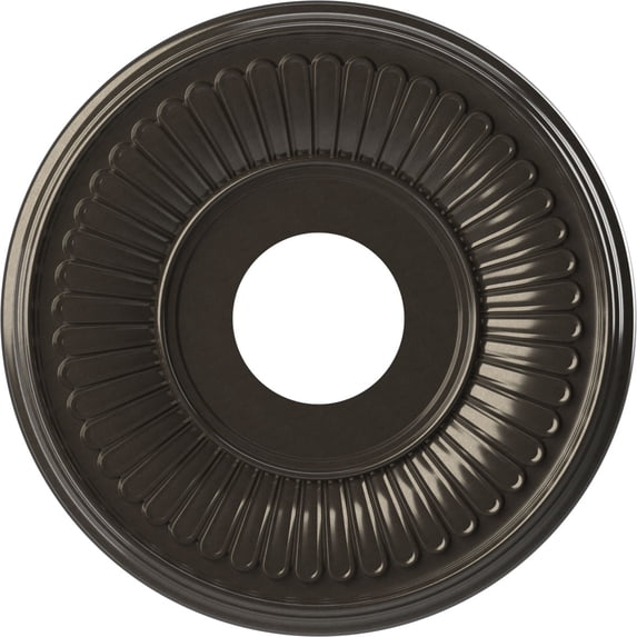 Ekena Millwork 13"OD x 3 1/2"ID x 3/4"P Berkshire Thermoformed PVC Ceiling Medallion (Fits Canopies up to 5 3/4"), Metallic Charcoal