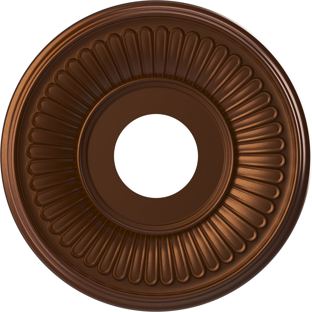 Ekena Millwork Berkshire PVC Ceiling Medallion - 13" OD Metallic Dark Bronze, Fits Canopies Up To 5 3/4"