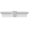 thumbnail image 1 of Ekena Millwork 134" Bottom Width x 140 1/4" Top Width x 9"H x 1"P Traditional Crosshead w/ Deco Keystone, 1 of 24