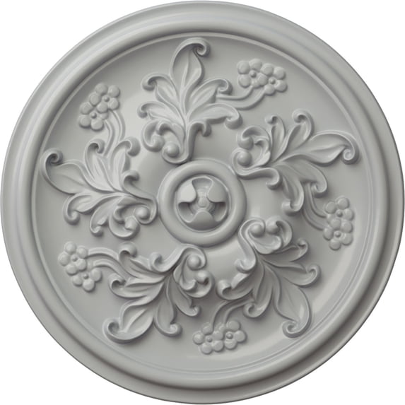 Ekena Millwork 14 1/2"OD x 2 3/4"P Katheryn Ceiling Medallion (Fits Canopies up to 2 1/8"), Hand-Painted Frost
