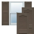 thumbnail image 1 of Ekena Millwork 14 1/2"W x 48"H Lifetime Vinyl, Standard Cathedral Top Center Mullion, Open Louver Shutters, w/Installation Shutter-Lok's & Matching Screws (Per Pair), French Roast, 1 of 13