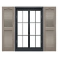 thumbnail image 1 of Ekena Millwork 14 1/2"W x 52"H Mid-America Vinyl, Standard Size Cathedral Top Center Mullion, Open Louver Shutter, w/Installation Shutter-Lok's & Matching Screws (Per Pair), 008 - Clay, 1 of 14