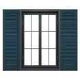 thumbnail image 1 of Ekena Millwork 14 1/2"W x 52"H Mid-America Vinyl, Standard Size Cathedral Top Center Mullion, Open Louver Shutter, w/Installation Shutter-Lok's & Matching Screws (Per Pair), 036 - Classic Blue, 1 of 7