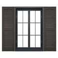 thumbnail image 1 of Ekena Millwork 14 1/2"W x 52"H Mid-America Vinyl, Standard Size Cathedral Top Center Mullion, Open Louver Shutter, w/Installation Shutter-Lok's & Matching Screws (Per Pair), 018 - Tuxedo Grey, 1 of 14