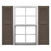 Ekena Millwork 14 1/2"W x 60"H Mid-America Vinyl, Standard Size Cathedral Top Center Mullion, Open Louver Shutter, w/Installation Shutter-Lok's & Matching Screws (Per Pair), 385 - French Roast