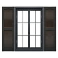 thumbnail image 1 of Ekena Millwork 14 1/2"W x 60"H Mid-America Vinyl, Standard Size Cathedral Top Center Mullion, Open Louver Shutter, w/Installation Shutter-Lok's & Matching Screws (Per Pair), 010 - Musket Brown, 1 of 14