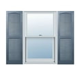 thumbnail image 1 of Ekena Millwork 14 1/2" x 47" Builders Choice Vinyl Cathedral Top Open Louver Window Shutters, w/Shutter Spikes & Screws (Per Pair), Blue, 1 of 20